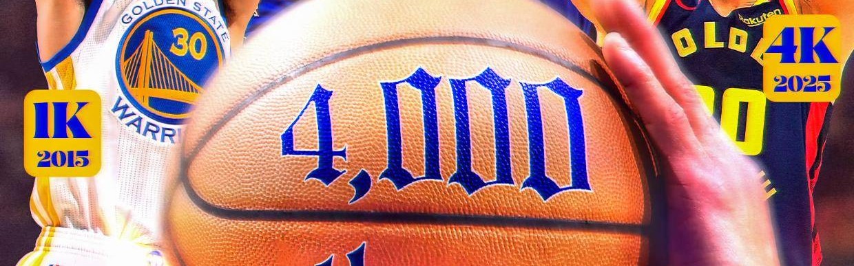 历史第一人！库里生日夜命中生涯第4000颗三分